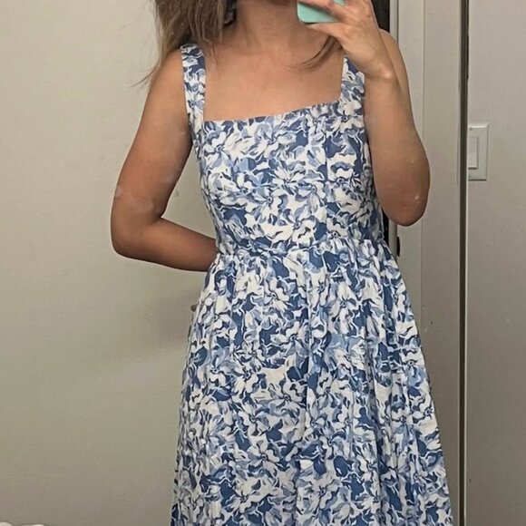 NWT Quince 100% European Linen Fit & Flare Midi Dress - Picture 4 of 4